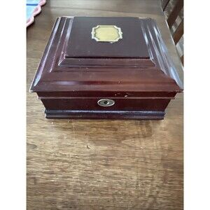 Vintage Bombay Company Mahogany Jewelry Watch Box 2000 Wood No Key